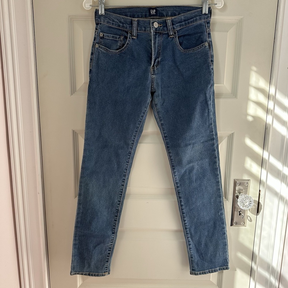 Gap Denim Women's Blue Jeans Medium Wash Size 14 Stretch Skinny Mid Rise